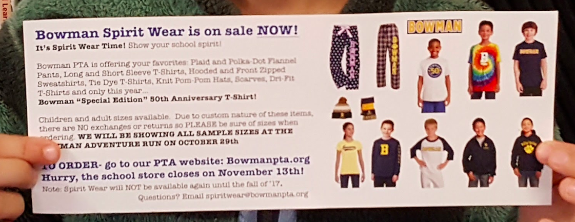 Order Your Bowman Spirit Wear Today